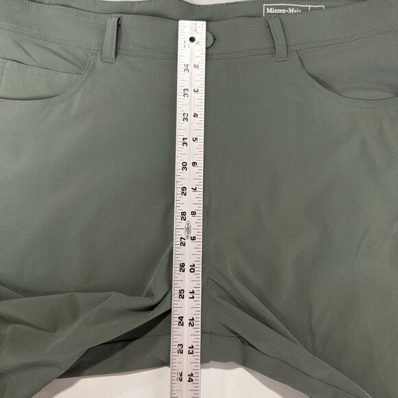 Mizzen Main Helmsman Pants Men 38x32 Olive Green Slim Stretch Performance Golf - Picture 10 of 13